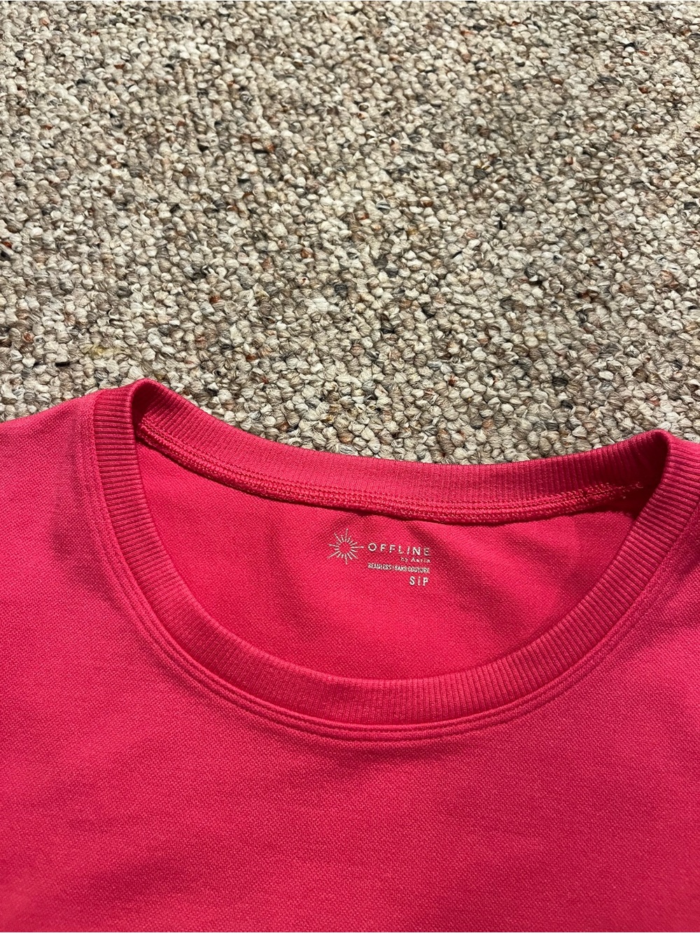 Offline by Aerie Hot Pink Active Crop Top Tee - Picture 2 of 6